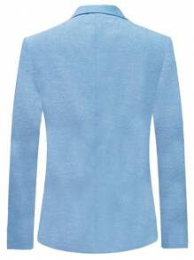 Áo cộc tay Nam Nút phía trước màu trơn Giải trí - Màu xanh nhạt - Xem 2