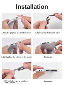 Mobile Phone Speaker Dust Net Universal Mobile Phone 10 Packs Gift For Birthday/Easter/President's Day/Boy/Girlfriends Dust Plug - Black - View 5