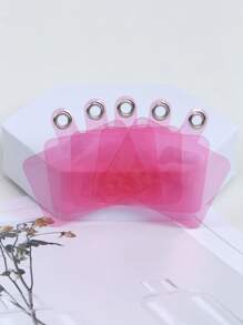 5pcs Clear Phone Lanyard Fixing Clip Card - Pink - View 1
