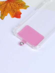 5pcs Clear Phone Lanyard Fixing Clip Card - Pink - View 2