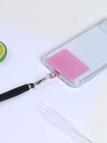 5pcs Clear Phone Lanyard Fixing Clip Card - Pink - View 3