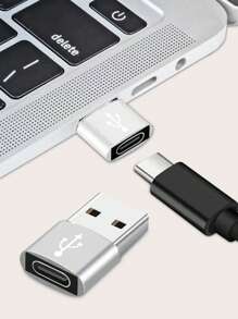 USB至Type-C數據線轉換頭 - 銀色 - 查看 5