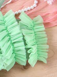 Toddler Girls Ruffle Trim Cami Top & Shorts - Mint Green - View 4