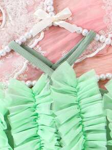 Toddler Girls Ruffle Trim Cami Top & Shorts - Mint Green - View 5