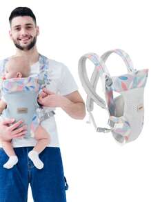 Baby Leaf Print Breathable Polyester Carrier For Outdoor - Multicolor - View 2