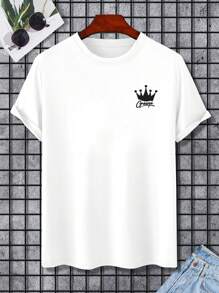 Manfinity Homme Áo thun & Áo lót Nam Đồ họa Lá thư Giải trí - trắng - Xem 3