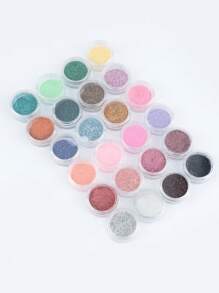 24盒装闪粉美甲粉，适合家用DIY，金色葱花粉美甲闪亮粉，亮片舞台妆闪亮粉美甲 - 彩色 - 查看 4