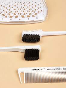 4pcs Rat Tail & Hollow Out Hair Comb Set - White - View 5