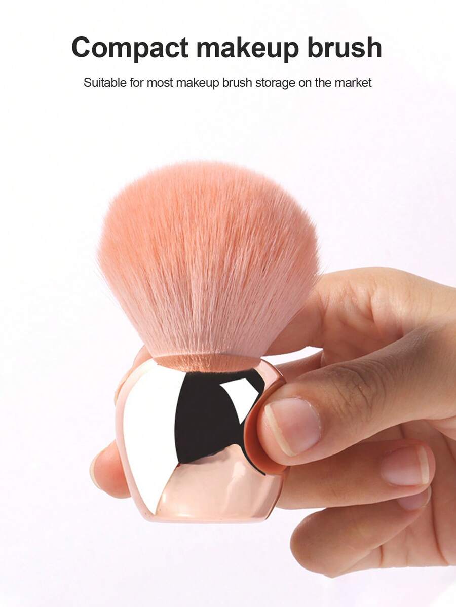 1 chiếc cọ đánh phấn/má hồng mềm mịn với thiết kế nhỏ gọn, sợi, tiện lợi khi trang điểm - Hồng - Xem 1