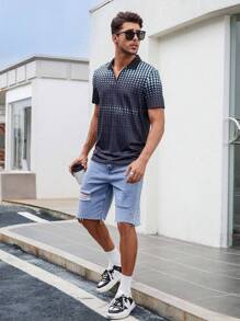 Manfinity Homme Men Allover Print Polo Shirt - Multicolor - View 1