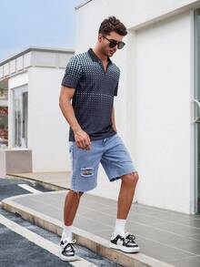 Manfinity Homme Men Allover Print Polo Shirt - Multicolor - View 6