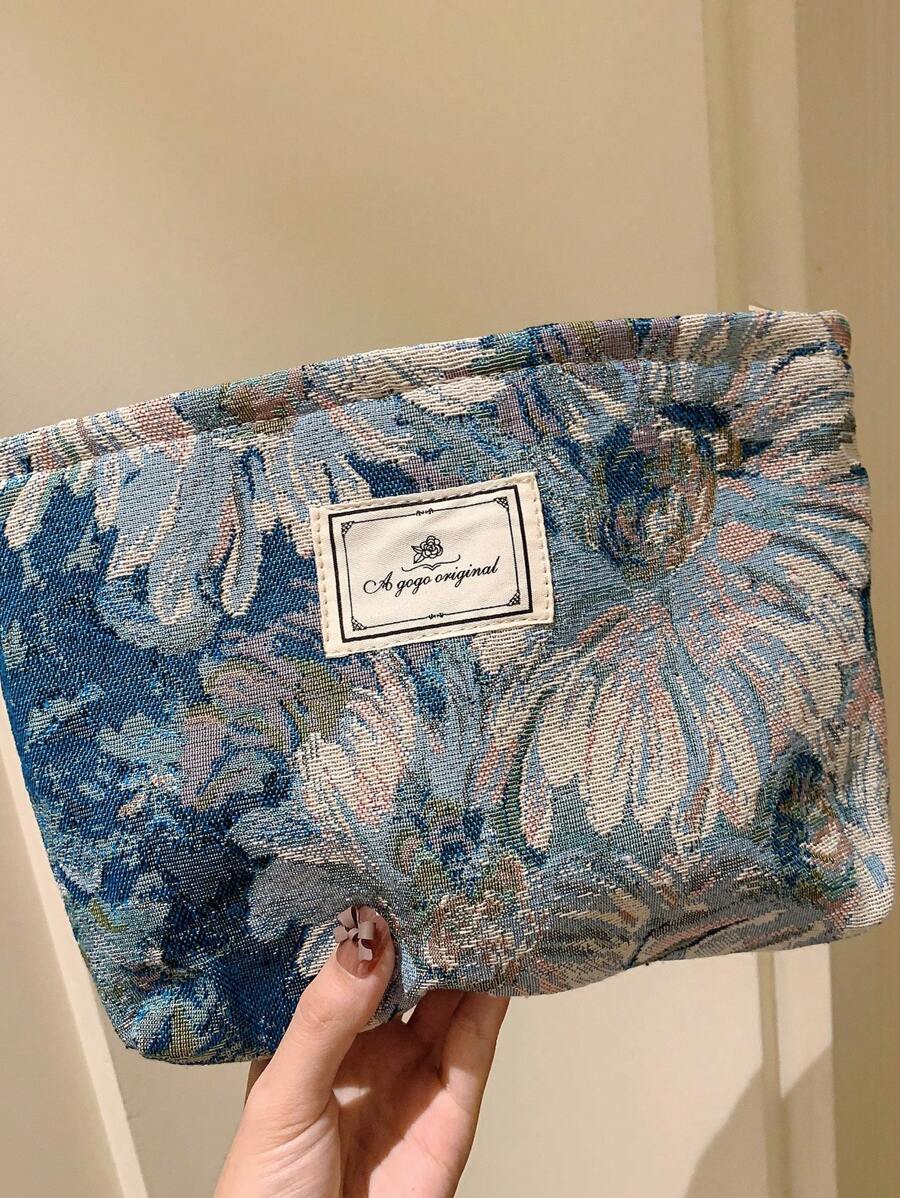 花卉图案大容量化妆包 Y2K 美学花卉化妆包，化妆包，化妆收纳袋，护肤包，洗漱包，旅行必备，邮轮必备，宿舍必备，婚礼伴娘礼物，妈妈礼物，生日礼物，送给朋友和老师的礼物，浴室客厅床边化妆品收纳包，指甲油收纳包，旅行化妆品洗漱包