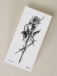 1 tờ nhãn dán hình xăm in hoa - màu đen - Xem 6