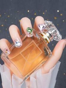 Nâng cấp ngay lập tức vẻ ngoài của bạn với 24 chiếc Bộ móng tay giả hình trái tim 3D hình vuông ngắn trang trí toàn bộ - Nhiều màu - Xem 1