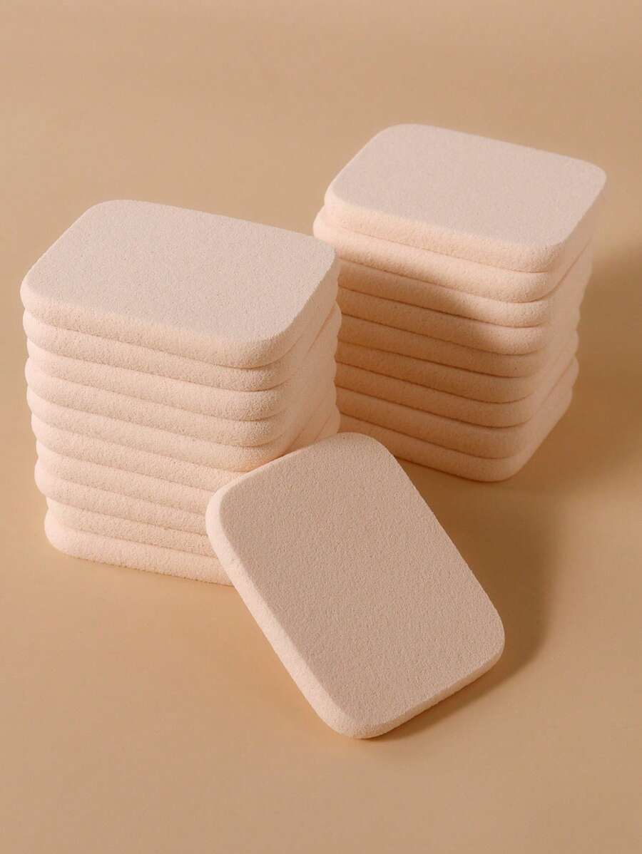 气垫粉扑化妆海绵套装，20 件柔软触感化妆海绵套装适合所有肤质 - 杏色 - 查看 1