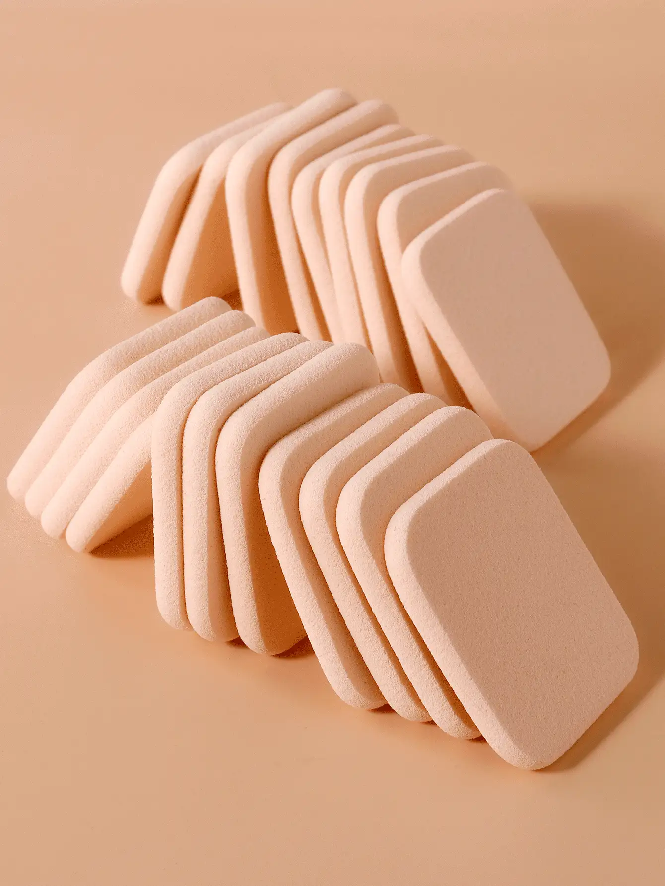 气垫粉扑化妆海绵套装，20 件柔软触感化妆海绵套装适合所有肤质 - 杏色 - 查看 2