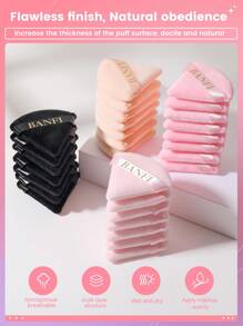 28入組大尺寸化妝粉撲套裝柔軟三角形粉末狀礦物適用於臉部化妝 - 彩色 - 查看 3