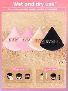 28入組大尺寸化妝粉撲套裝柔軟三角形粉末狀礦物適用於臉部化妝 - 彩色 - 查看 6