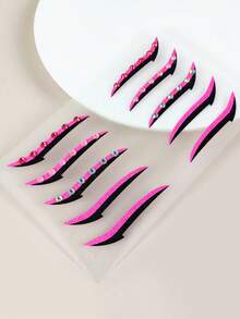 1張水鑽裝飾眼線筆紋身貼紙 - 彩色 - 查看 8