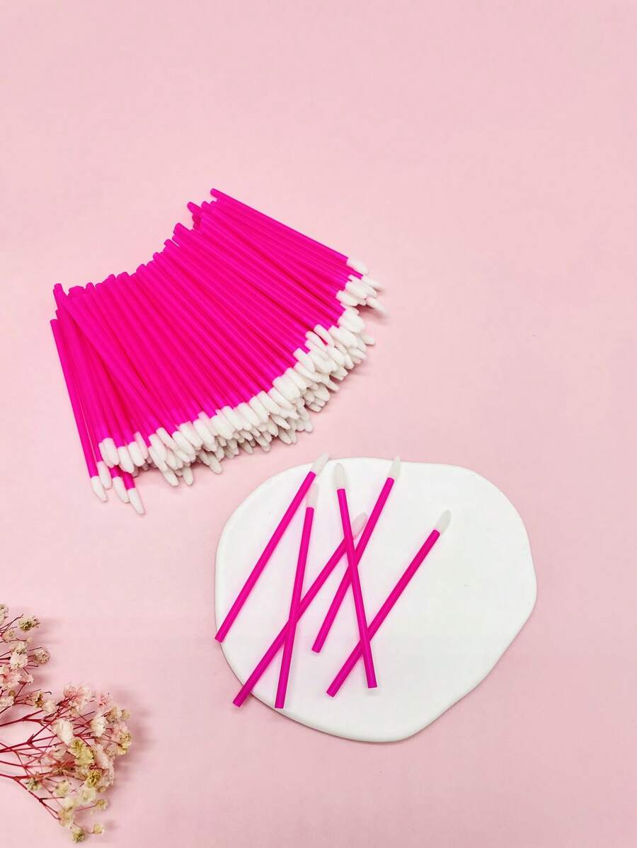 500 chiếc cọ môi dùng một lần - Màu Hồng Tươi - Xem 1
