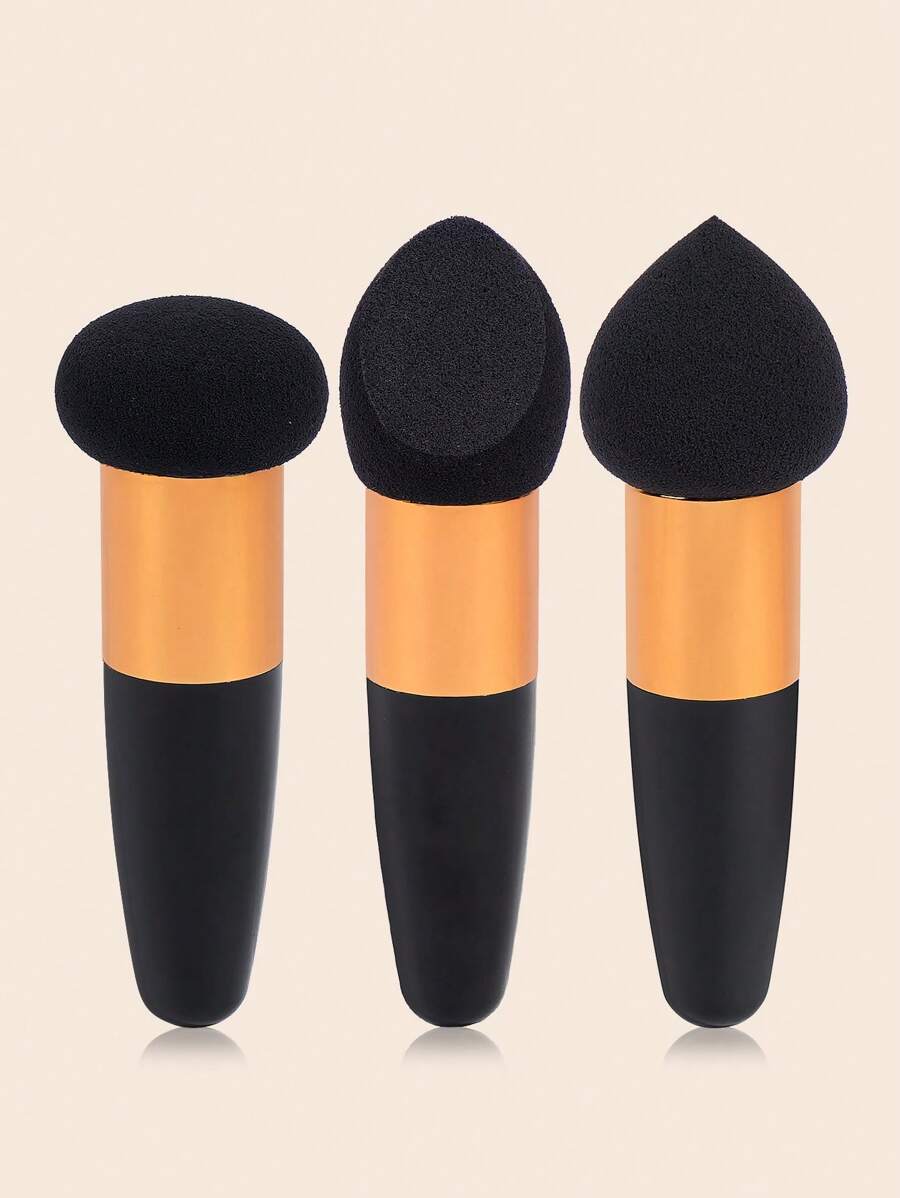 3 cái bông phấn nền trang điểm - màu đen - Xem 1