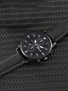 2pcs Digital Leather Boy's Watch Leather Bracelet Jewelry Sports & Leisure - Black - View 3