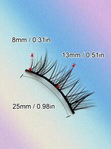 Asiteo 10 Cặp mi giả tự làm, được cắt tỉa tùy ý, kiểu dáng tự nhiên, ngắn mềm mại, mi giả lông chồn bông xốp. - màu đen - Xem 7