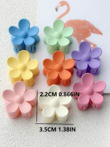 8个糖果色花朵发夹（颜色随机），甜美时尚，适合女性和青少年，可用于日常生活、梳妆打扮、约会、派对和暑假等场合。 - 彩色 - 查看 4