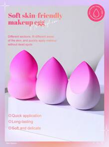 3 miếng mút trang điểm ombre - Hồng - Xem 5