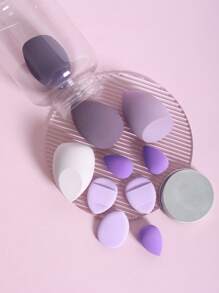 10 件化妆海绵带储物盒，包括 4 件化妆海绵，3 件迷你化妆海绵，3 件迷你手指气垫粉扑；多色化妆海绵，适用于液体、乳霜和粉末，无乳胶干湿两用粉底化妆海绵；带气垫粉扑，无乳胶混合海绵和化妆扑，适用于液体粉底、粉底、遮瑕膏。适合所有皮肤类型。 - 彩色 - 查看 5