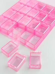 FULL BEAUTY 1 hộp lưu trữ trang trí móng tay di động & 1 nhíp - Màu Hồng Tươi - Xem 4