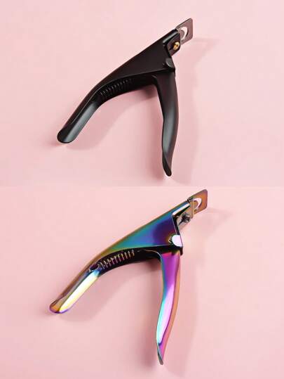 1 pieza Cortaúñas de una sola pieza de acero inoxidable en forma de U plano y paralelo, set de herramientas de cuidado de uñas con extensión de uñas de cristal y gel