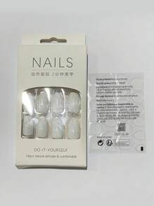 24 chiếc móng tay giả dài và 1 tấm băng dính - trắng - Xem 3