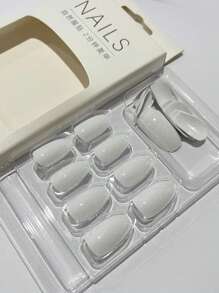 24 chiếc móng tay giả dài và 1 tấm băng dính - trắng - Xem 4