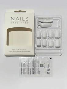 24 chiếc móng tay giả dài và 1 tấm băng dính - trắng - Xem 5