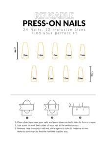 YTJ 24入組短棺材形狀3D人造珍珠裝飾全蓋式假指彩套裝，簡便貼上式假指甲及指甲用品，表達您的愛 - 彩色 - 查看 5