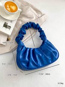 Medium Ruched Bag Minimalist Blue - Blue - View 7