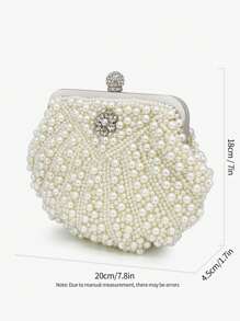 Glitter Bling,Shiny Glamorous,Elegant Mini Evening Bag Faux Pearl & Rhinestone Decor Glamorous, Perfect Bride Purse For Wedding, Prom & Party Events Dinner Bag For Party Girl,Woman,For Female Perfect For Party,Wedding,Prom,Dinner/Banquet,For Best Gift For Women