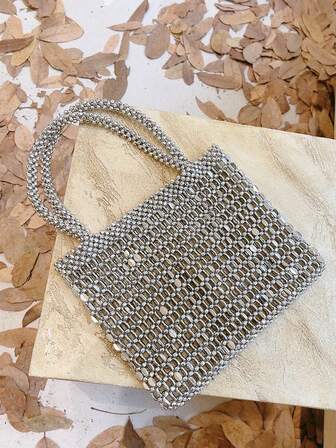 串珠晚會包銀魅力四射中等,完美新娘錢包適合婚禮,舞會和派對活動