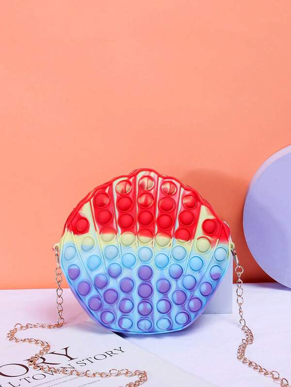 Mini Pop It Bag Shell Design Silicone Fashionable Color Block SHEIN USA