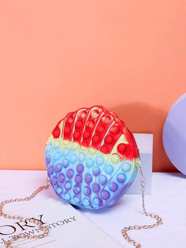 Mini Pop It Bag Shell Design Silicone Fashionable Color Block SHEIN USA