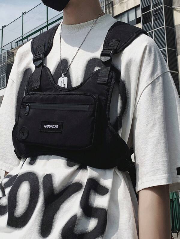 Stylish Multifunctional Fashion Chest Bag Vest Bag Crossbody Bag Mobile Phone Bag For Outdoor Sports Students Bag Lightweight College Bag Shoulder Bag Hip Hop Vest Bag Street Style Fishing Multiple Pocket Black Bag Travel Vacation Side Bags Gifts For Men Valentine Day Travel Essentials Holiday Essentials Bag For Men Fanny Pack Stickers Summer