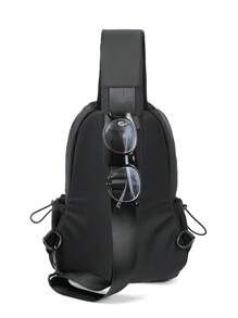 Black Backpack Lightweight Waterproof Hiking Bike Travel USB Charger Port Nylon Shoulder Bag - Black - View 8