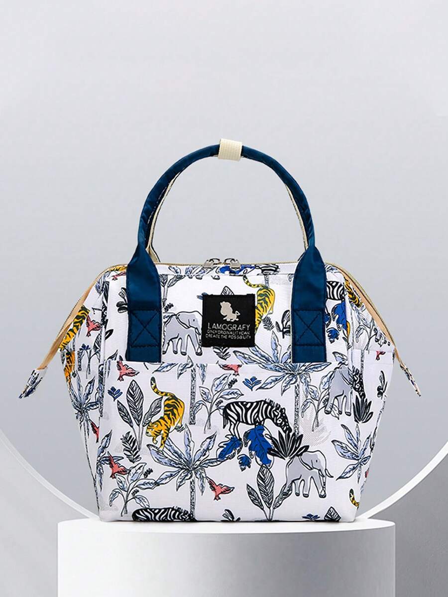 Bebé Bolsa de pañales con patrón de elefante de mano - Multicolor - Ver 1