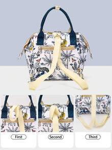 Bebé Bolsa de pañales con patrón de elefante de mano - Multicolor - Ver 5