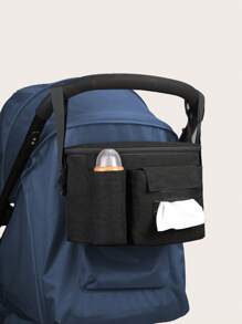 Baby Stroller Hanging Diaper Bag - Black - View 1
