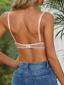 SHEIN Solid Camisole Bra - Pink - View 2