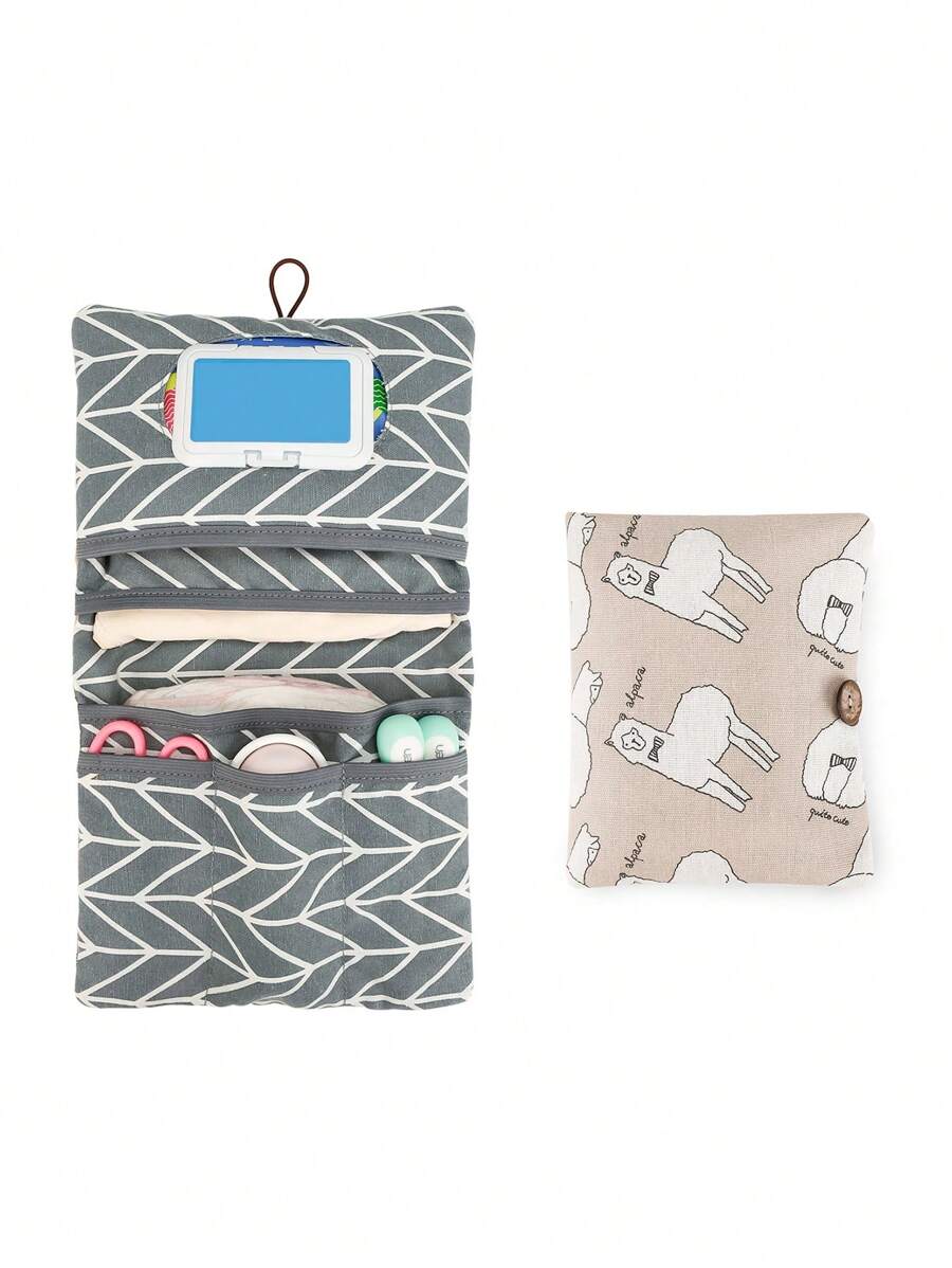 Waterproof Baby Diaper Storage Bag Portable Hand-Held Toiletry Bag For Outdoor Use - Multicolor - View 1