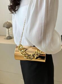 Túi Bucket Mini Chuỗi trang trí kim loại Funky, ví cô dâu hoàn hảo cho các sự kiện đám cưới, vũ hội & tiệc tùng - Vàng - Xem 5