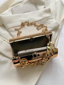 Túi Bucket Mini Chuỗi trang trí kim loại Funky, ví cô dâu hoàn hảo cho các sự kiện đám cưới, vũ hội & tiệc tùng - Vàng - Xem 7